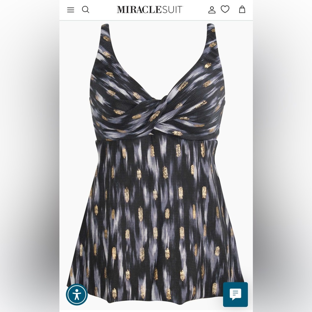 Miraclesuit Ayla Tankini Top in Bronze Reign size 10 NWT
